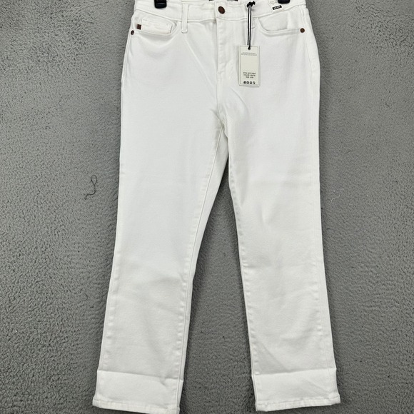 Judy Blue Jeans Skinny Fit Capri Womens 9-29 White Mid Rise Stretch Denim NEW - Picture 1 of 14